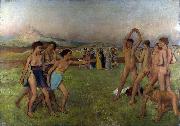 Edgar Degas Young Spartans exercising France oil painting artist
